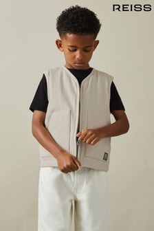 Reiss Off White Hayes 9-13 yrs Cotton Quilted Gilet (B90869) | $95