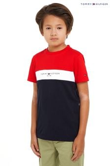 أزرق - تي شيرت أساسي ألوان متعارضة من Tommy Hilfiger (B90896) | 11 ر.ع - 13 ر.ع