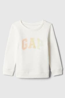 Gap White Glitter Logo Baby Sweatshirt (Newborn-5yrs) (B90934) | €20