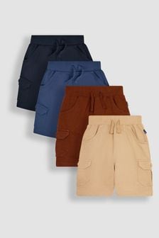 JoJo Maman Bébé Blue 4-Pack Jersey Cargo Shorts (B90972) | €46