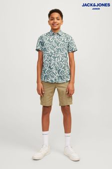 JACK & JONES JUNIOR Green Printed Summer Short Sleeve Shirt (B91211) | OMR11