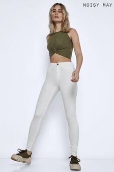 NOISY MAY White High Waist Skinny Stretch Jeans (B91297) | $51