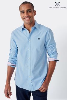 Crew Clothing Company Blue Check Print Cotton Classic Shirt