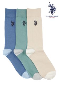 Blau/Natur/Grün - U.s. Polo Assn. Herren Elegante Socken, 3er-Pack (B91607) | 31 €