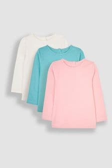 Jojo Maman Bébé 3-pack Pretty Round Neck Tops (B91702) | €44