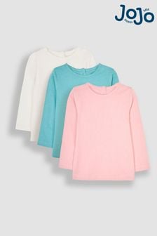 JoJo Maman Bébé Duck Egg 3-Pack Pretty Round Neck Tops (B91702) | $45