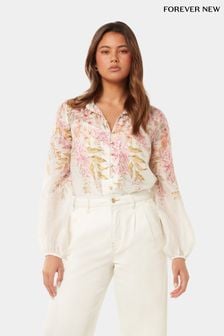 Forever New White Ellidy Button Down Blouse (B91769) | €93