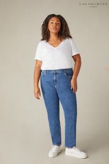 Live Unlimited Curve Blue Mom Regular Comfort Jeans (B91795) | $135
