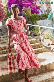 Boden Pink Amber Cotton Midi Dress (B91938) | €163