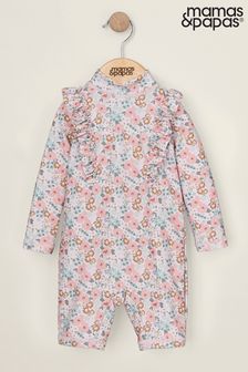 Mamas & Papas Pink Jardin Floral Print Short Sleeve Rash Suit (B92023) | $32