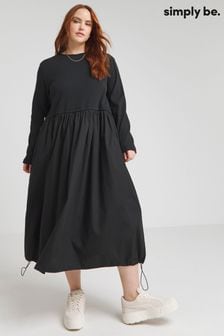 Simply Be Black Mix Utility Midi Dress (B92154) | €50