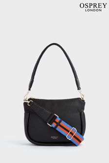 Osprey London The Hendrix Leather Shoulder Black Bag (B92358) | BGN500