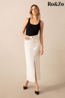 Ro&Zo Denim Midi Skirt (B92394) | $217
