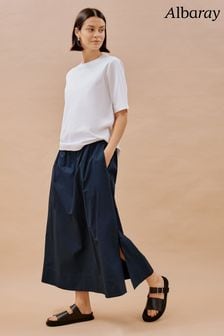 Albaray Blue Cotton Full Skirt (B92407) | €113