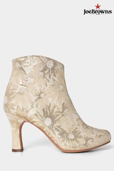 Joe Browns Gold Floral Jacquard Heeled Ankle Boots (B92545) | AED360