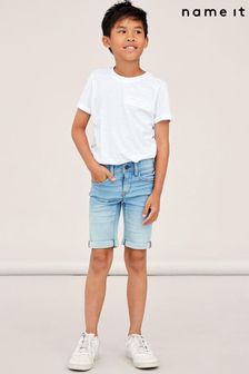 Name It Blue Slim Denim Shorts (B92591) | KRW42,700