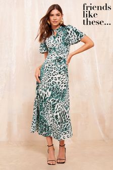 Dresses Green Animal Print Holidayshop Next Canada