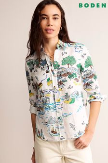 Boden Multi Petite Sienna Linen Shirt (B92730) | LEI 468