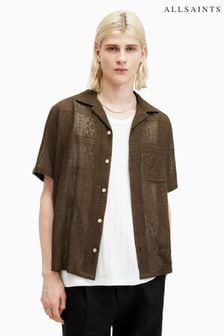 AllSaints Brown Caleta Short Sleeve Shirt (B92789) | AED715