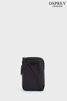 OSPREY LONDON The Onyx Leather Black Phone Bag (B92800) | $297
