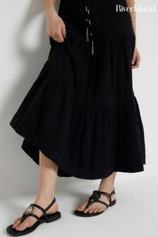 River Island Black Trim Toe Thong Sandals (B92803) | INR 4,188