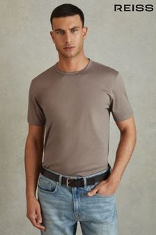 Cinder - Reiss Caspian Mercerised Cotton Crew Neck T-shirt (B92903) | 346 د.إ