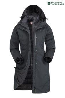 Schwarz - Mountain Warehouse Alaskan 3 In 1 Langer Mantel für Damen (B92905) | 273 €