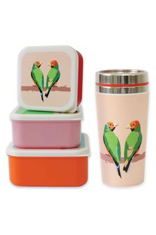 Emily Brooks Insulated Travel Mug & Set of 3 Snack Pots