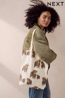 Cream Hamish The Highland Cow Bag For Life (B92969) | AED24