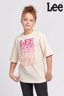 Lee Girls Ombre Graphic Loose Fit White T-Shirt (B93027) | kr325 - kr389