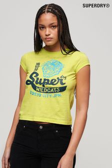 Superdry Yellow Varsity Burnout T-Shirt (B93168) | AED150