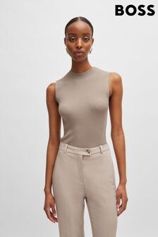 BOSS Natural Sleeveless Mock-Jumper (B93295) | $221