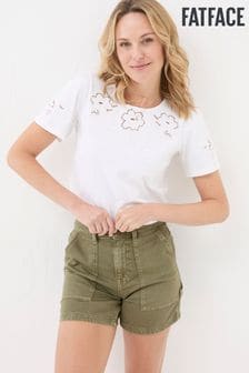 FatFace White Toni Lace T-Shirt (B93350) | KRW74,700