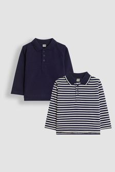 JoJo Maman Bébé Navy 2-Pack Polo Shirts (B93400) | SGD 45