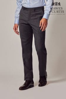 Hawes & Curtis Slim Grey Twill Suit Trousers (B93499) | ￥21,140