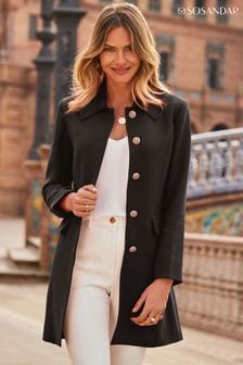 Sosandar Black Coat With Gold Button Detail (B93678) | $163