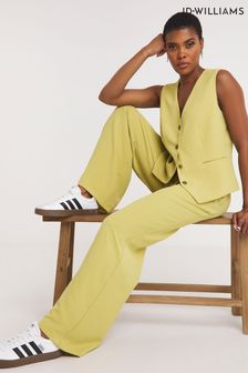 JD Williams Lime Green Textured Pleated Wide Leg Trousers (B93906) | €44