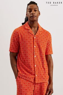 Ted Baker Orange Relaxed Endula Short Sleeve Towelling Shirt (B93947) | SGD 165