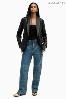 AllSaints Black Deri Leather Blazer (B93957) | €386