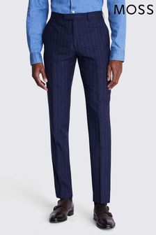 Pantalones azules de corte sartorial a rayas italianas de MOSS (B94051) | 255 €