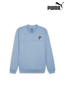 Puma Blue Cloudspun Patch Crew Neck Sweatshirt (B94074) | SGD 116