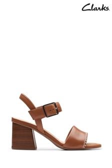 Clarks Brown Leather Siara65 Buckle Sandals (B94193) | LEI 477
