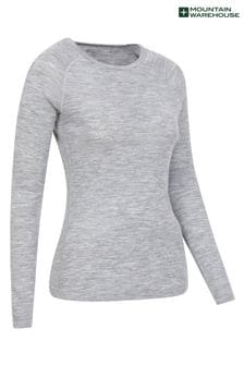 Mountain Warehouse Grey Womens Merino Long Sleeved Thermal Top (B94251) | SGD 93