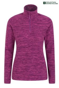 Vijolična - Mountain Warehouse Womens Snowdon Melange Half-zip Fleece (B94422) | €30