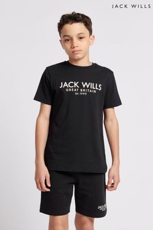 Negru - Jack Wills Boys Regular Fit Carnaby T-shirt (B94439) | 119 LEI - 143 LEI