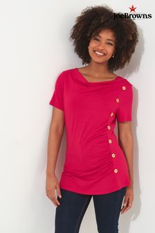 Joe Browns Pink Draped Neck Jersey Top (B94459) | AED194