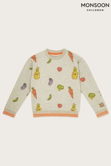 Monsoon Grey Fruit and Vegetable Print Sweatshirt (B94487) | ￥4,050 - ￥4,760