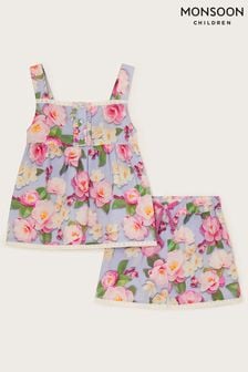 Monsoon Blue Kacee Floral Pyjama Set (B94540) | 119 QAR - 139 QAR