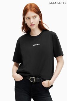 AllSaints Black Fortuna BF T-Shirt (B94568) | SGD 106