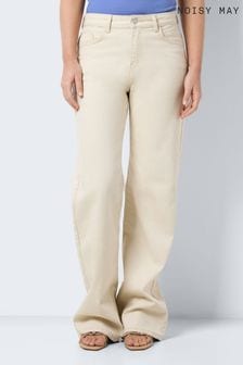 NOISY MAY Cream Wide Leg Jeans (B94701) | kr810